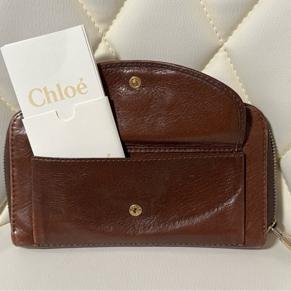 CHLOÉ Brown Leather Wallet - Picture 4 of 7